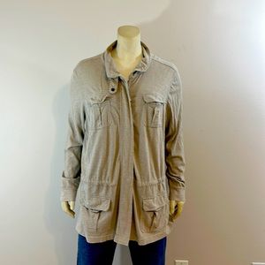 Eddie Bauer Womens XXL Slub style utility tan jacket